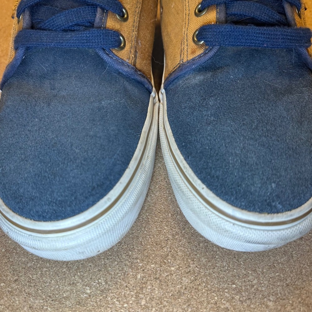 Vans Chima Ferguson Pro Mens 10 Blue Tan Skate Shoes Canvas Suede Checkerboard - Picture 10 of 11